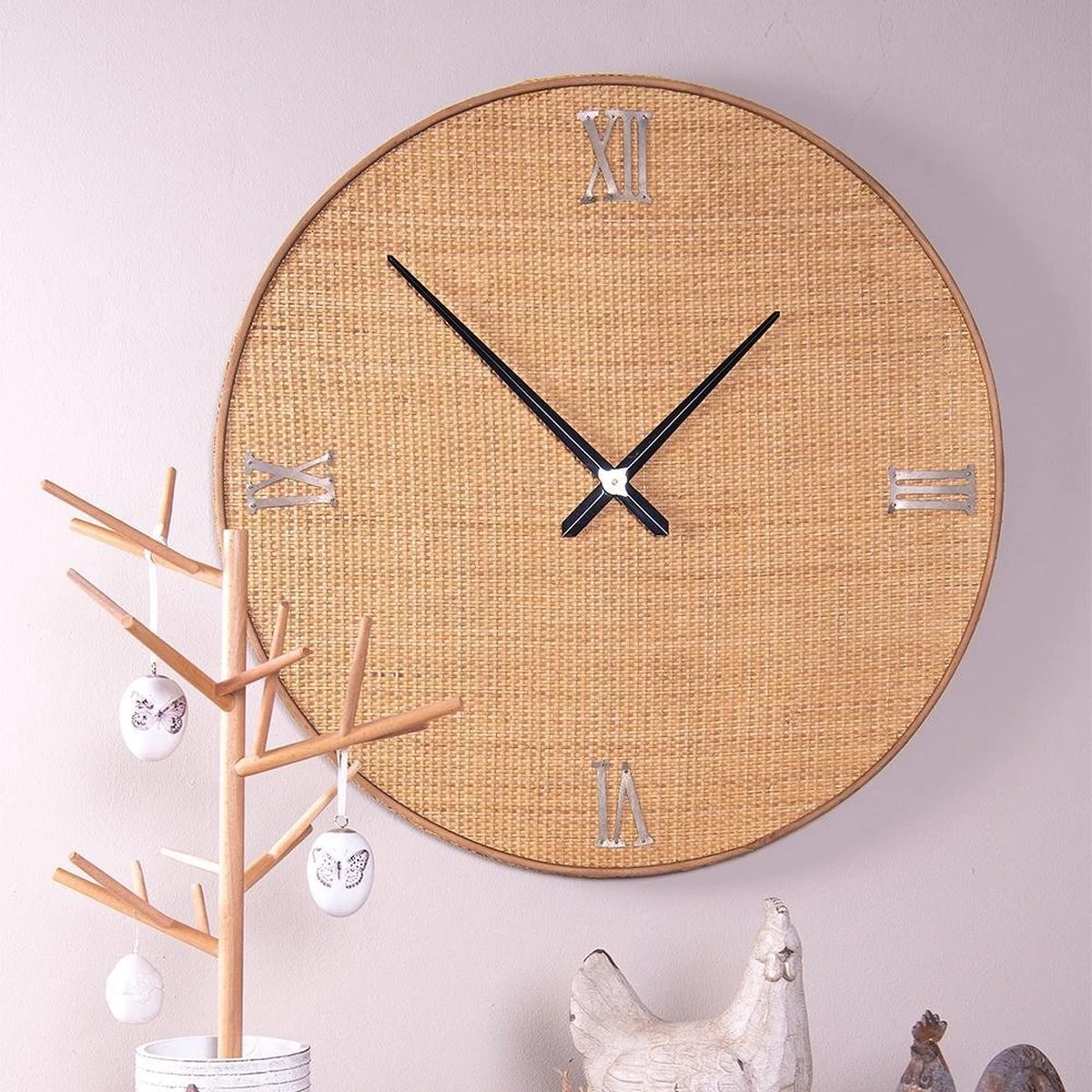 Clayre & Eef Wandklok Ø 80 Cm Goudkleurig Hout Metaal Rond Muurklok Hangklok Keukenklok 6 Clayre & Eef Wandklok Ø 80 Cm Goudkleurig Hout Metaal Rond Muurklok Hangklok Keukenklok - Afbeelding 4