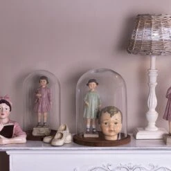 Clayre & Eef Stolp Ø 23x29 Cm Glas Hout Rond Glazen Stolp Stolp Op Voet -Clayre & Eef 1200x1200 26