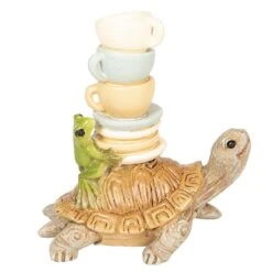 Clayre & Eef Decoratie Beeld Schildpad 8*6*9 Cm Grijs, Geel Kunststof Decoratief Figuur Decoratieve Accessoires Woonaccessoires -Clayre & Eef 1200x1200 29