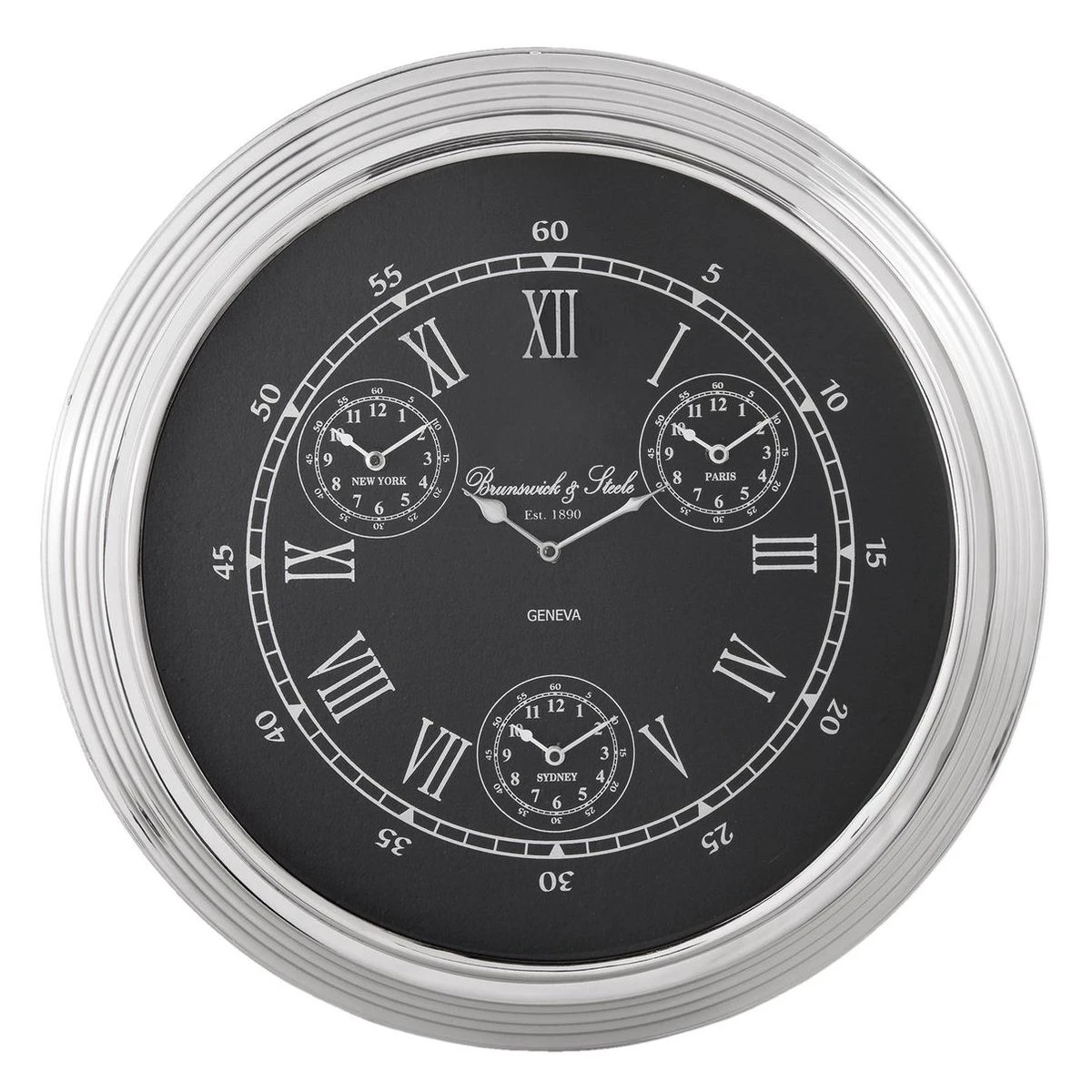 Clayre & Eef Wandklok Ø 48x7 Cm Zilverkleurig Ijzer Glas Rond Muurklok Hangklok Keukenklok 7 Clayre & Eef Wandklok Ø 48x7 Cm Zilverkleurig Ijzer Glas Rond Muurklok Hangklok Keukenklok - Afbeelding 5