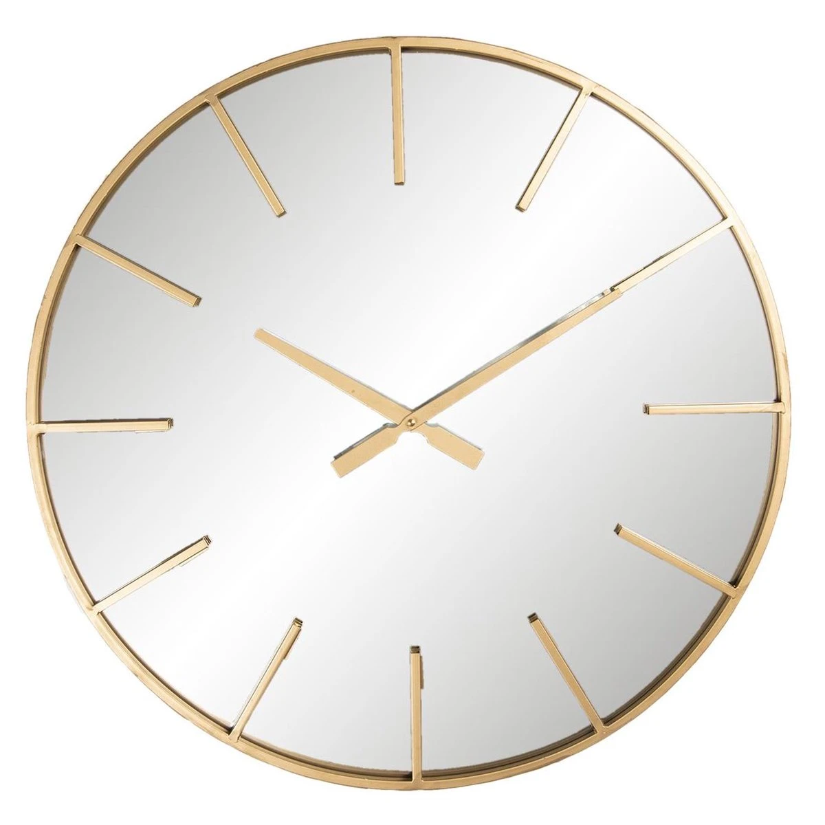 Clayre & Eef Wandklok Ø 60 Cm Goudkleurig Hout Metaal Rond Muurklok Hangklok Keukenklok 7 Clayre & Eef Wandklok Ø 60 Cm Goudkleurig Hout Metaal Rond Muurklok Hangklok Keukenklok - Afbeelding 5