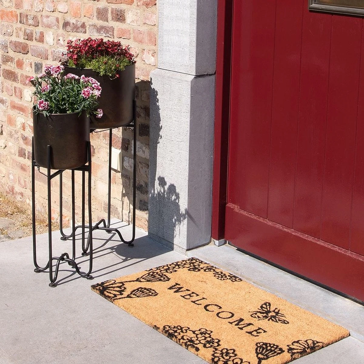 Clayre & Eef Deurmat 75x45 Cm Bruin Kokosvezel Rubber Rechthoek Bloemen Welcome Kokosmat Mat Schoonloopmat 7 Clayre & Eef Deurmat 75x45 Cm Bruin Kokosvezel Rubber Rechthoek Bloemen Welcome Kokosmat Mat Schoonloopmat - Afbeelding 5