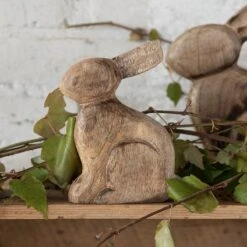 Clayre & Eef Beeld Konijn 13x4x15 Cm Bruin Hout Woonaccessoires Paashaas Pasen -Clayre & Eef 1200x1200 35