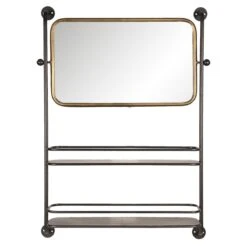 Clayre & Eef Spiegel 61x85 Cm Bruin Ijzer Rechthoek Grote Spiegel Wand Spiegel Muur Spiegel -Clayre & Eef 1200x1200 355