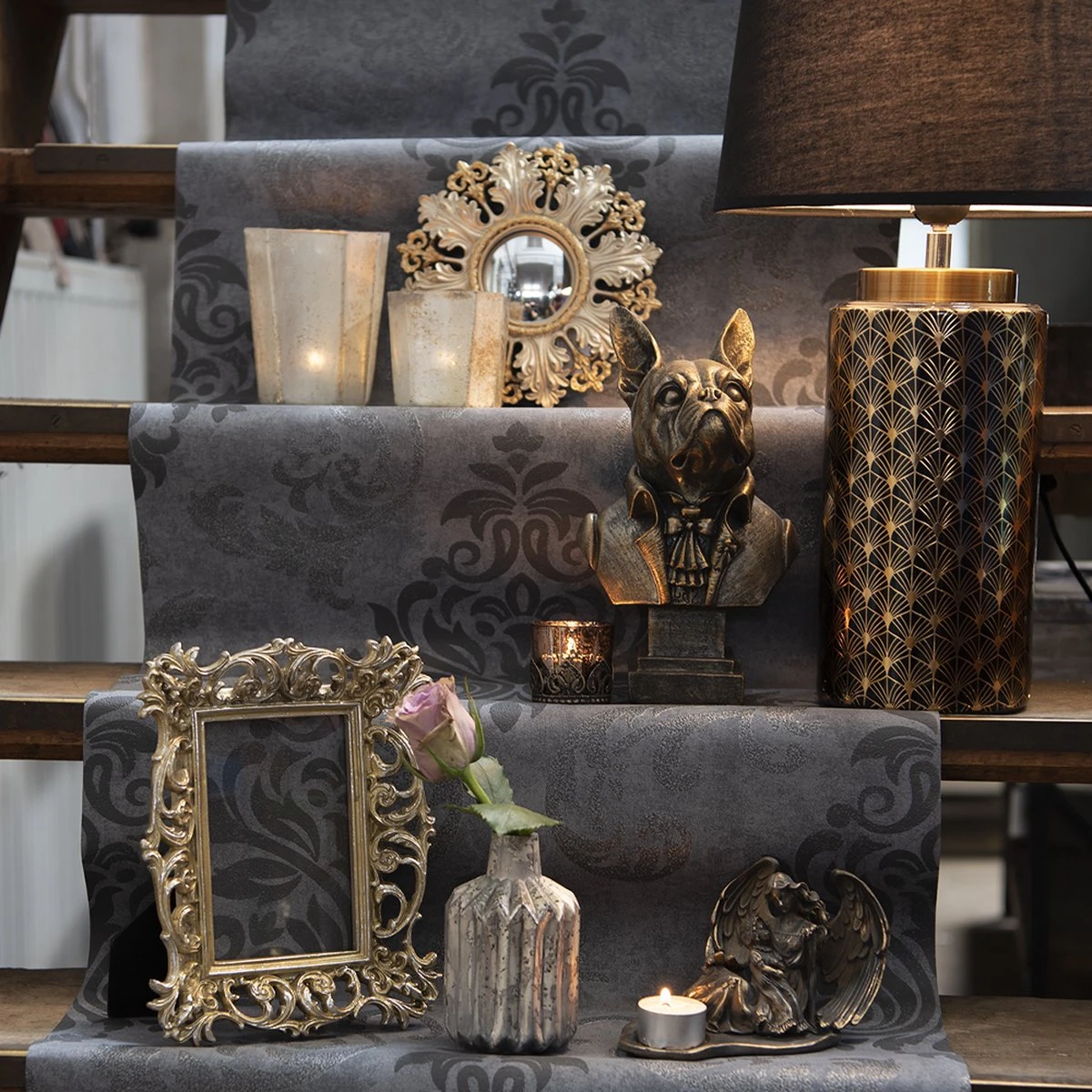 Clayre & Eef Spiegel Ø 20 Cm Goudkleurig Kunststof Bolle Spiegel Wand Spiegel Muur Spiegel 7 Clayre & Eef Spiegel Ø 20 Cm Goudkleurig Kunststof Bolle Spiegel Wand Spiegel Muur Spiegel - Afbeelding 5