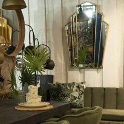 Clayre & Eef Spiegel 70x100 Cm Goudkleurig Kunststof Grote Spiegel Wand Spiegel Muur Spiegel -Clayre & Eef 1200x1200 368