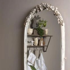 Clayre & Eef Spiegel 55x160 Cm Wit Ijzer Rechthoek Grote Spiegel Wand Spiegel Muur Spiegel -Clayre & Eef 1200x1200 378