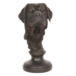 Clayre & Eef Decoratie Beeld Hond 6PR2500 14*14*27 Cm - Zwart Kunststof Decoratief Figuur Decoratieve Accessoires Woonaccessoires -Clayre & Eef 1200x1200 400