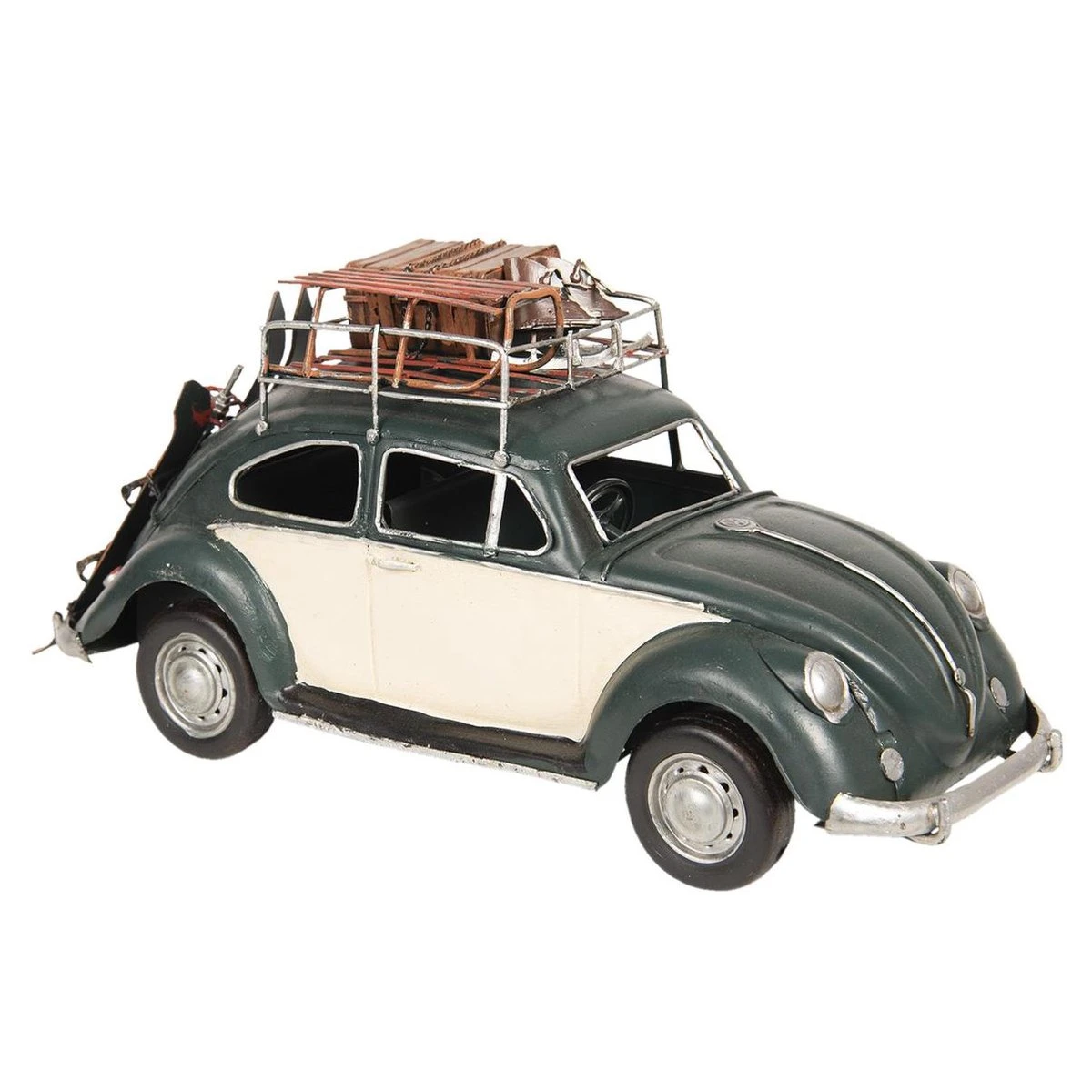 Clayre & Eef Modelauto Volkswagen Kever Licentie Auto 36*12*16 Cm Groen Metaal Miniatuur VW Kever 5 Clayre & Eef Modelauto Volkswagen Kever Licentie Auto 36*12*16 Cm Groen Metaal Miniatuur VW Kever - Afbeelding 3