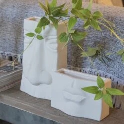 Clayre & Eef Vaas Set Van 2 Gezicht Wit -Clayre & Eef 1200x1200 42