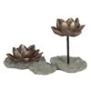 Clayre & Eef Theelichthouder Bloem 30x18x20 Cm Grijs Bruin Kunststof Waxinelichthouder Windlichthouder -Clayre & Eef 1200x1200 63