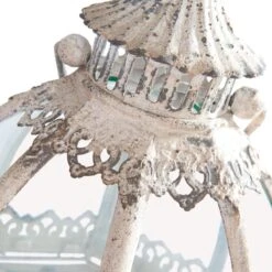 Clayre & Eef Lantaarn Ø 22*68 Cm Wit Ijzer Krullen Achthoek Kaarsenhouder -Clayre & Eef 1200x1200 67