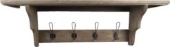 Clayre & Eef Wandkapstok 4 Haken 100x24x30 Cm Bruin Hout Rechthoek Decoratieve Kapstok