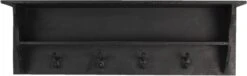 Clayre & Eef Wandkapstok 4 Haken 90x18x29 Cm Zwart Hout Decoratieve Kapstok -Clayre & Eef 1200x368