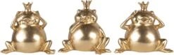 Clayre & Eef Beeld Set Van 3 Kikker 14x8x12 Cm Goudkleurig Kunststof Decoratie Figuur Decoratieve Accessoires Woonaccessoires -Clayre & Eef 1200x382 1