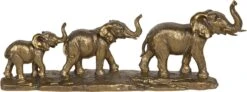 Clayre & Eef Beeld Olifant 45x9x17 Cm Goudkleurig Kunststof Woonaccessoires Beeld Decoratie Decoratieve Accessoires