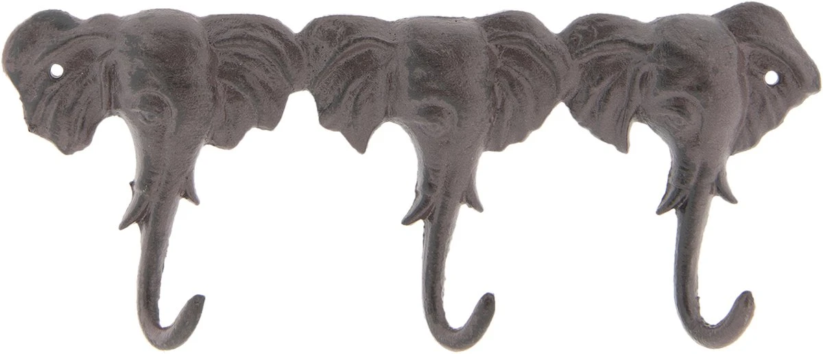 Clayre & Eef Wandkapstok Olifant 29x3x12 Cm Bruin Ijzer 4 Clayre & Eef Wandkapstok Olifant 29x3x12 Cm Bruin Ijzer - Afbeelding 2
