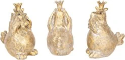 Clayre & Eef Decoratie Beeld Kip 21*7*20 Cm Goudkleurig Polyresin Decoratief Figuur Decoratieve Accessoires Woonaccessoires -Clayre & Eef 1200x585