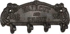 Clayre & Eef Wandkapstok 4 Haken 28*7*12 Cm Bruin Ijzer Haircut And Shave -Clayre & Eef 1200x587 1