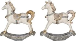 Clayre & Eef Beeld Set Van 2 Hobbelpaard 8 Cm Wit Kunststof Kerstdecoratie 20 Clayre & Eef Beeld Set Van 2 Hobbelpaard 8 Cm Wit Kunststof Kerstdecoratie -Clayre & Eef 1200x646