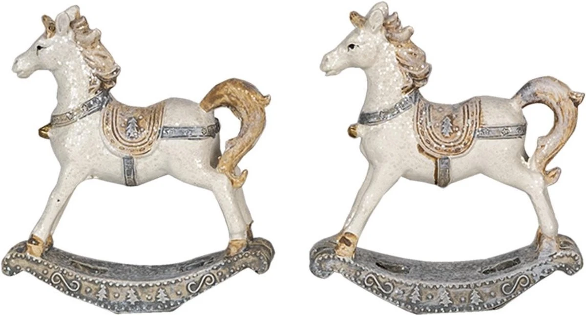 Clayre & Eef Beeld Set Van 2 Hobbelpaard 8 Cm Wit Kunststof Kerstdecoratie 15 Clayre & Eef Beeld Set Van 2 Hobbelpaard 8 Cm Wit Kunststof Kerstdecoratie - Afbeelding 13