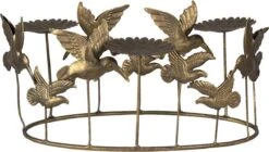 Clayre & Eef Beeld Vogel 37x22x19 Cm Goudkleurig Ijzer Ovaal Woonaccessoires Beeld Decoratie Decoratieve Accessoires