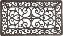 Clayre & Eef Deurmat 57x34cm Bruin Ijzer Rechthoek Mat Schoonloopmat Doormat