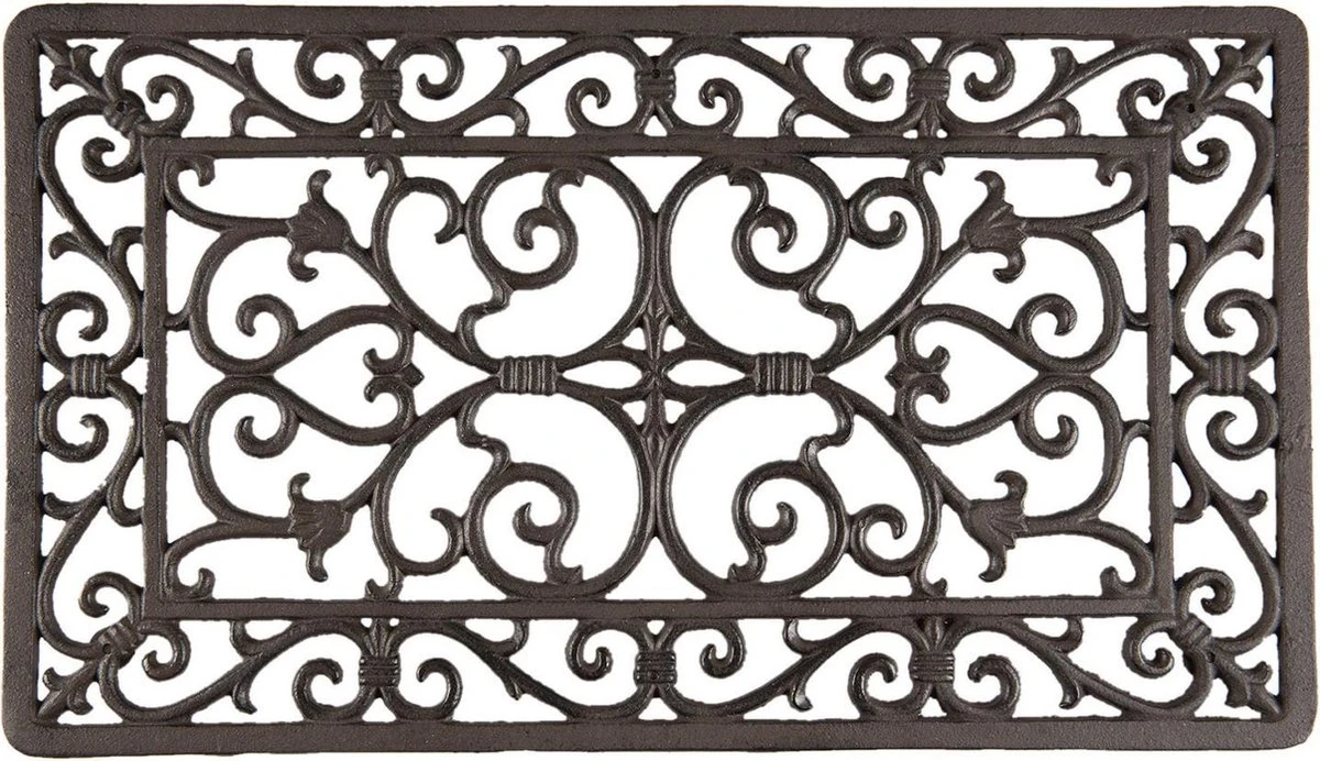 Clayre & Eef Deurmat 57x34cm Bruin Ijzer Rechthoek Mat Schoonloopmat Doormat 3 Clayre & Eef Deurmat 57x34cm Bruin Ijzer Rechthoek Mat Schoonloopmat Doormat