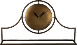 Clayre & Eef Tafelklok 58x33 Cm Koperkleurig Ijzer Glas Tafelklokken Binnen Staand Klokje Tafelklokje -Clayre & Eef 1200x704 1