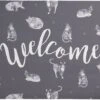 Clayre & Eef Deurmat 75x45 Cm Grijs Synthetisch Rechthoek Katten Welcome Mat Schoonloopmat Doormat -Clayre & Eef 1200x705