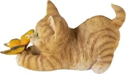 Clayre & Eef Beeld Kat 19x8x10 Cm Bruin Beige Kunststof Woonaccessoires Beeld Decoratie Decoratieve Accessoires -Clayre & Eef 1200x710