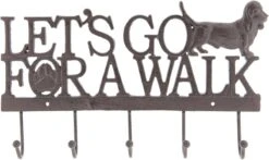 Clayre & Eef Wandkapstok 6 Haken 34x4x20 Cm Bruin Ijzer Hond Go For Walk -Clayre & Eef 1200x716 1