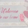 Clayre & Eef Deurmat 75x45 Cm Roze Synthetisch Rechthoek Harten Welcome Mat Schoonloopmat Doormat -Clayre & Eef 1200x716 3