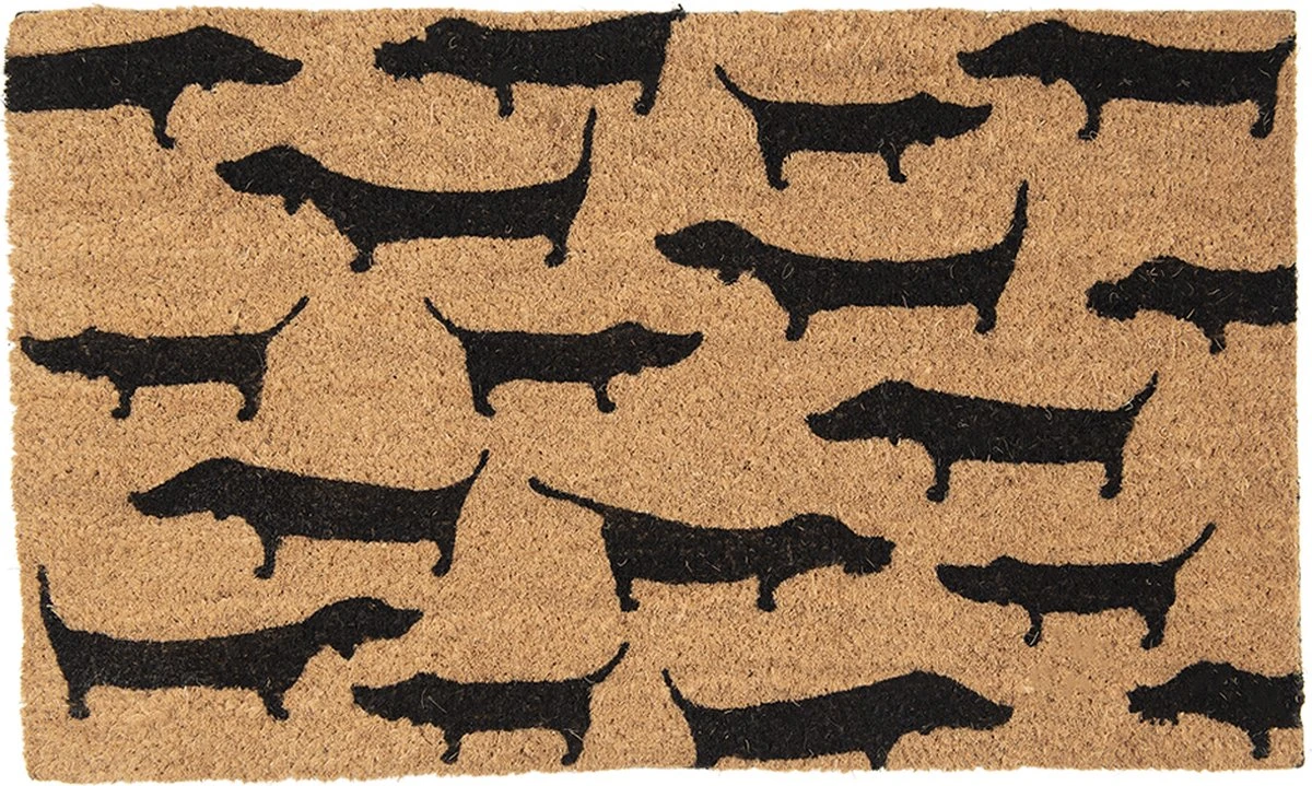 Clayre & Eef Deurmat 75x45 Cm Bruin Zwart Kokosvezel Pvc Rechthoek Honden Kokosmat Mat Schoonloopmat 3 Clayre & Eef Deurmat 75x45 Cm Bruin Zwart Kokosvezel Pvc Rechthoek Honden Kokosmat Mat Schoonloopmat