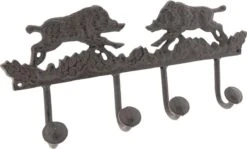 Clayre & Eef Wandkapstok 4 Haken 41x7x20 Cm Bruin Ijzer Zwijnen -Clayre & Eef 1200x722
