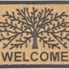 Clayre & Eef Deurmat 75x45 Cm Bruin Zwart Kokosvezel Rubber Rechthoek Boom Welcome Kokosmat Mat Schoonloopmat -Clayre & Eef 1200x723 1