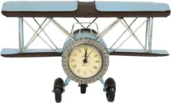 Clayre & Eef Tafelklok 30*14*18 Cm / 1xAAA Blauw Ijzer Rond Vliegtuig Tafelklokken Binnen Staand Klokje Tafelklokje 17 Clayre & Eef Tafelklok 30*14*18 Cm / 1xAAA Blauw Ijzer Rond Vliegtuig Tafelklokken Binnen Staand Klokje Tafelklokje -Clayre & Eef 1200x723