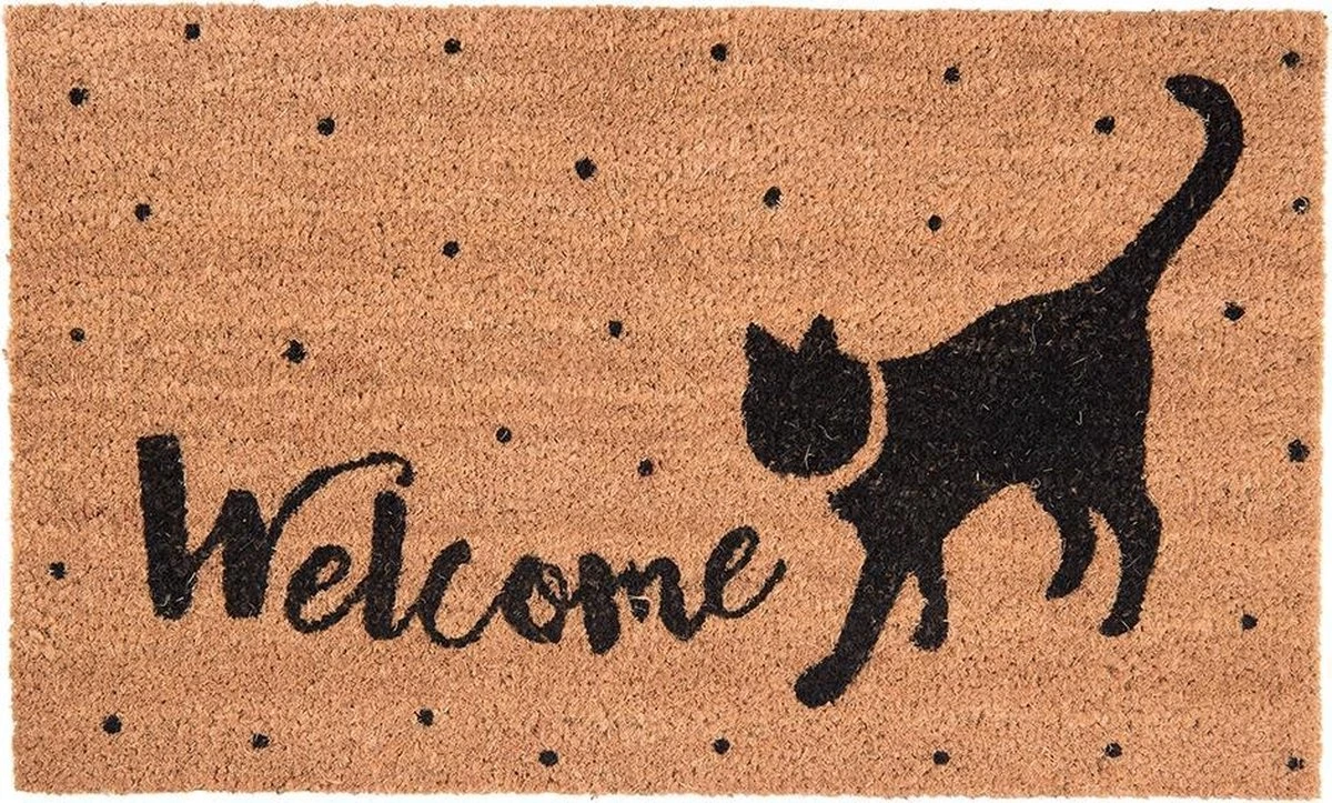 Clayre & Eef Deurmat 75x45 Cm Bruin Kokosvezel Rubber Rechthoek Welcome Kokosmat Mat Schoonloopmat 3 Clayre & Eef Deurmat 75x45 Cm Bruin Kokosvezel Rubber Rechthoek Welcome Kokosmat Mat Schoonloopmat