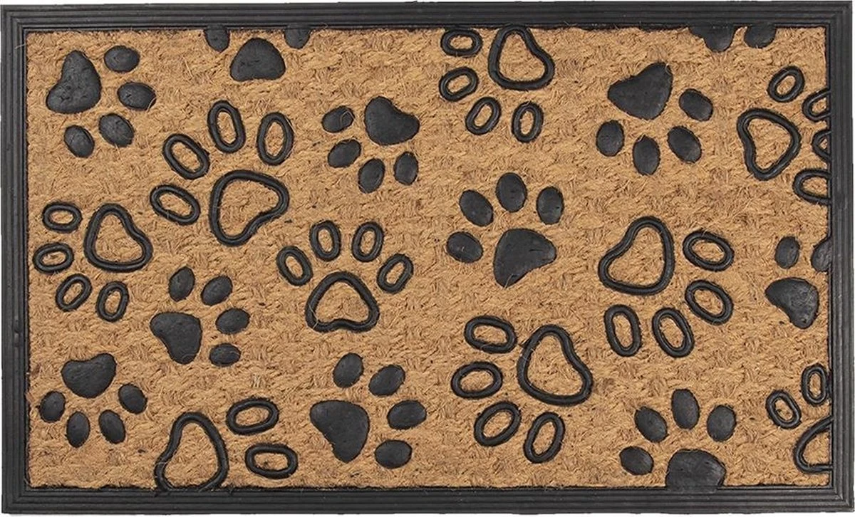 Clayre & Eef Deurmat 75x45 Cm Bruin Zwart Kokosvezel Rubber Rechthoek Kokosmat Mat Schoonloopmat 3 Clayre & Eef Deurmat 75x45 Cm Bruin Zwart Kokosvezel Rubber Rechthoek Kokosmat Mat Schoonloopmat