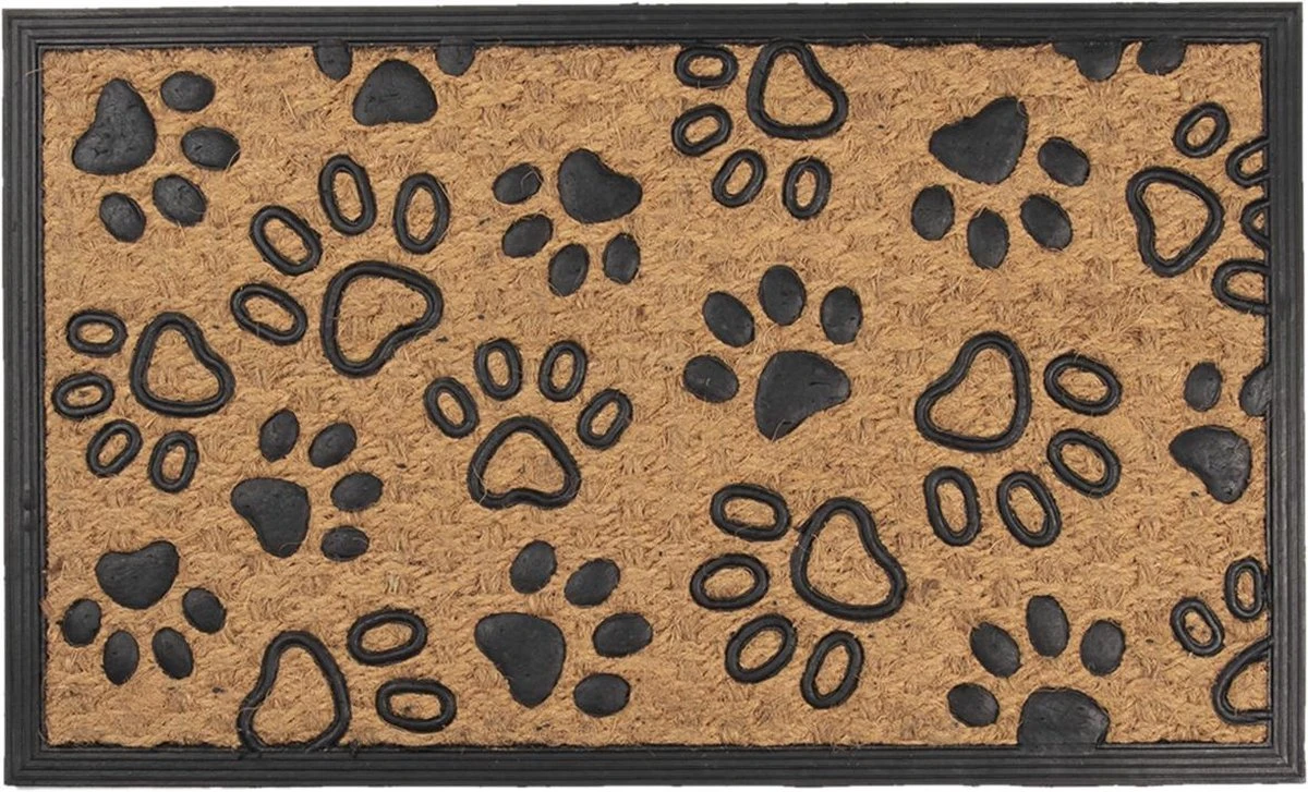 Clayre & Eef Deurmat 75x45 Cm Bruin Zwart Kokosvezel Rubber Rechthoek Kokosmat Mat Schoonloopmat 6 Clayre & Eef Deurmat 75x45 Cm Bruin Zwart Kokosvezel Rubber Rechthoek Kokosmat Mat Schoonloopmat - Afbeelding 4
