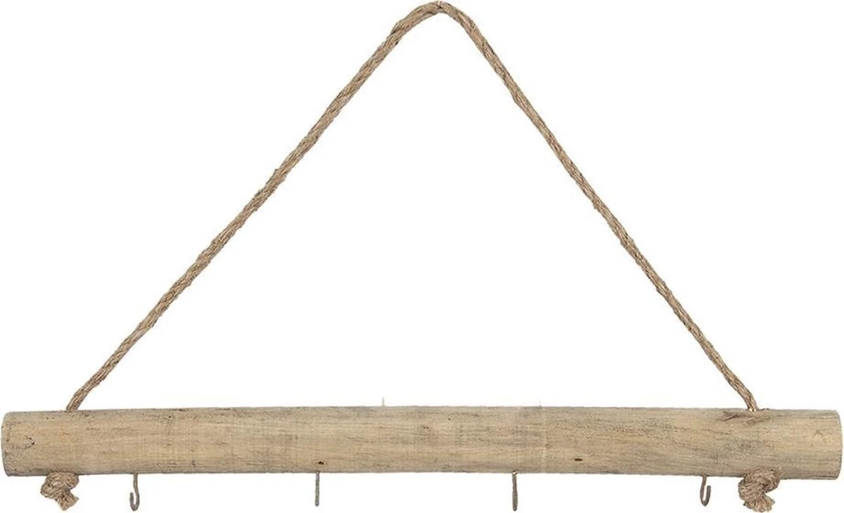 Clayre & Eef Wandkapstok 4 Haken 50x4 Cm Bruin Hout Ijzer Decoratieve Kapstok 4 Clayre & Eef Wandkapstok 4 Haken 50x4 Cm Bruin Hout Ijzer Decoratieve Kapstok - Afbeelding 2