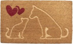 Clayre & Eef Deurmat 75x45 Cm Bruin Kokosvezel Rubber Rechthoek Kat En Hond Kokosmat Mat Schoonloopmat -Clayre & Eef 1200x731 3