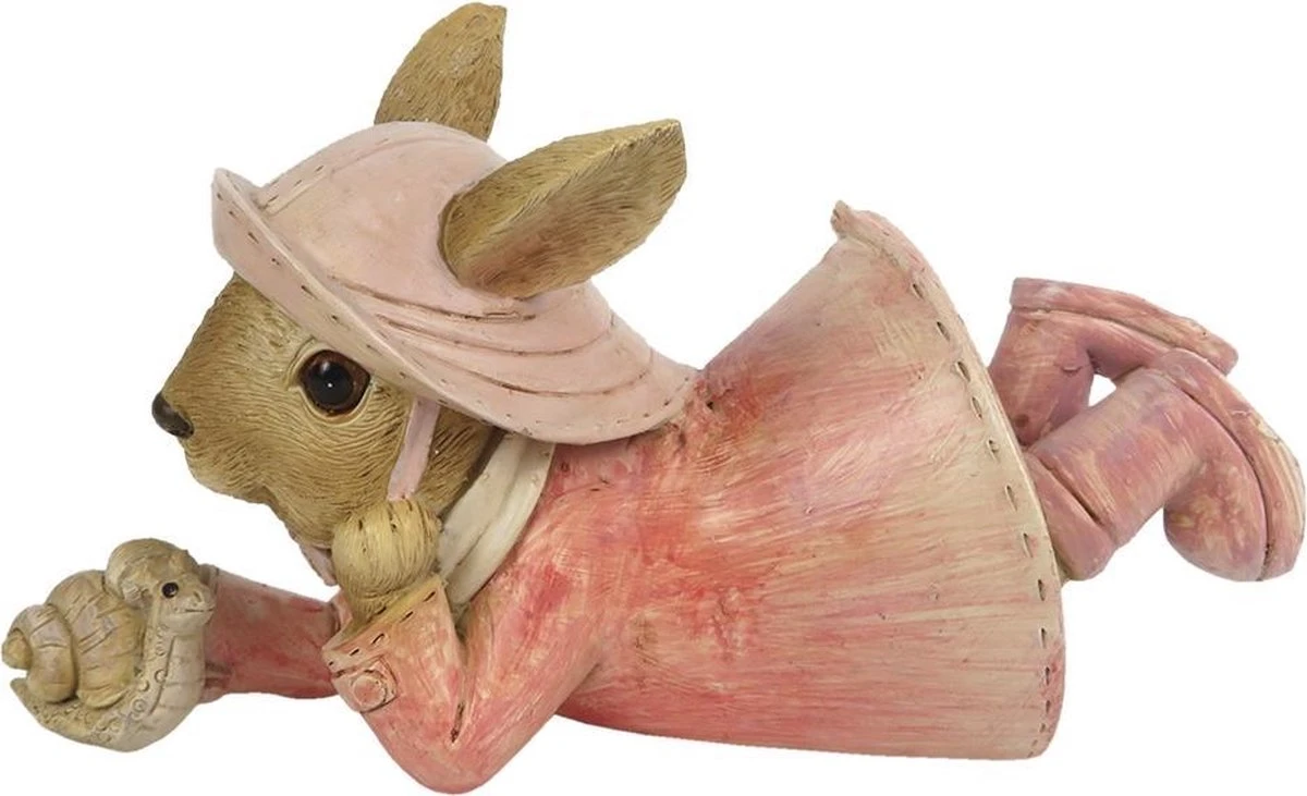 Clayre & Eef Beeld Konijn 14x6x8 Cm Roze Kunststof Woonaccessoires Pasen Paashaas 3 Clayre & Eef Beeld Konijn 14x6x8 Cm Roze Kunststof Woonaccessoires Pasen Paashaas