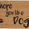 Clayre & Eef Deurmat 75x45 Cm Bruin Kokosvezel Rubber Rechthoek Like Dogs Kokosmat Mat Schoonloopmat -Clayre & Eef 1200x734