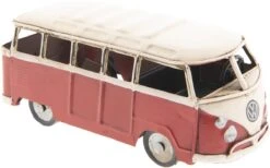 Clayre & Eef Modelauto Volkswagen Bus Licentie Camper 14x6x6 Cm Rood Ijzer Miniatuur VW Bus Miniatuur Auto -Clayre & Eef 1200x749 1
