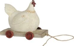 Clayre & Eef Beeld Kip 14x6x11 Cm Wit Polyresin Woonaccessoires Beeld Decoratie Decoratieve Accessoires