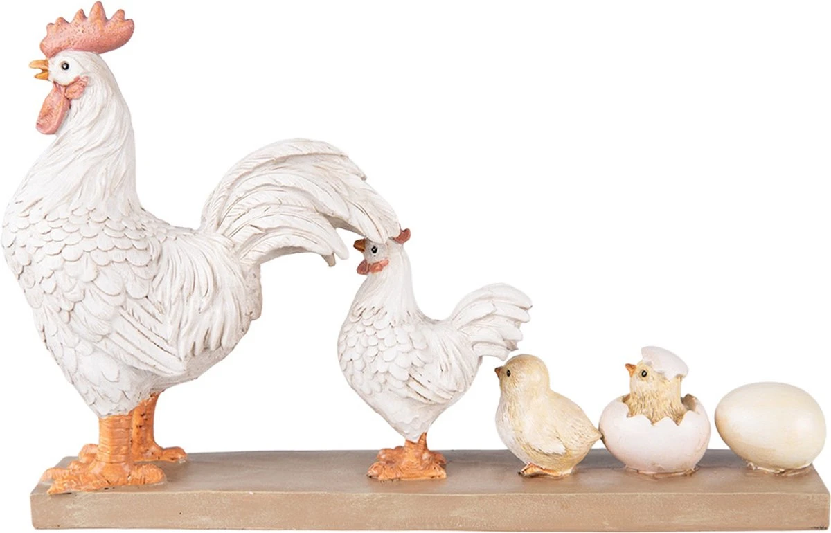 Clayre & Eef Beeld Kip 21 Cm Wit Bruin Kunststof Woonaccessoires Beeld Decoratie Decoratieve Accessoires 4 Clayre & Eef Beeld Kip 21 Cm Wit Bruin Kunststof Woonaccessoires Beeld Decoratie Decoratieve Accessoires - Afbeelding 2
