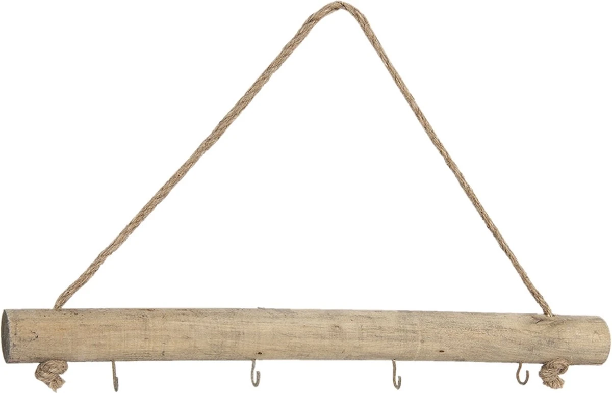 Clayre & Eef Wandkapstok 4 Haken 50x4 Cm Bruin Hout Ijzer Decoratieve Kapstok 3 Clayre & Eef Wandkapstok 4 Haken 50x4 Cm Bruin Hout Ijzer Decoratieve Kapstok