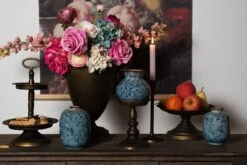 Clayre & Eef Vaas Ø 12x16 Cm Blauw Keramiek Rond Bloempot Binnen Pot -Clayre & Eef 1200x800 13