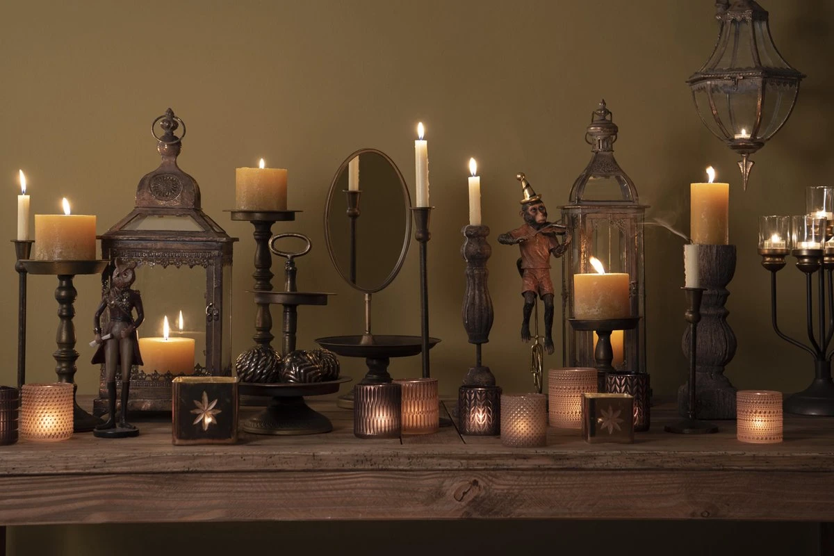 Clayre & Eef Theelichthouder Ø 7x8 Cm Koperkleurig Zwart Glas Rond Waxinelichthouder Windlichthouder 5 Clayre & Eef Theelichthouder Ø 7x8 Cm Koperkleurig Zwart Glas Rond Waxinelichthouder Windlichthouder - Afbeelding 3